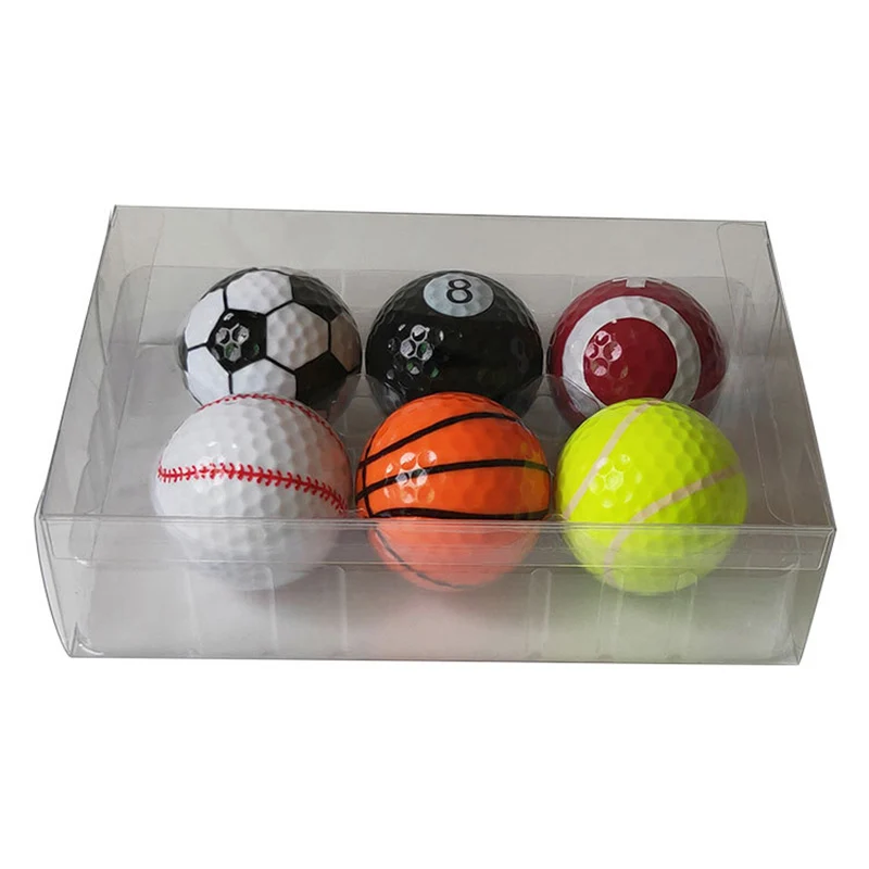 6 шт./компл. яркий баскетбольный футбол волейбол Теннис Бейсбол 8-ball шаблон Гольф тренировочные мячи для начинающих