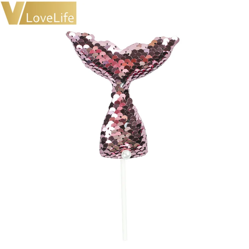 Блестящий Топпер для торта в виде хвоста русалки моря|Украшения своими руками