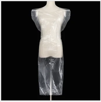 

50Pcs Disposable Hairdressing Apron Work Clothes Transparent Waterproof Oil proof Protective Apron for Baking Cooking Haircut