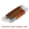 6PCS sculpting tool Pottery Tools Wood Handle Pottery Set Wax Carving Sculpt Smoothing Polymer Shapers Pottery Clay Ceramic Tool ► Photo 1/6