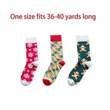 5 пар хлопковых зимних рождественских носков с пряничными снежинками, рождественские чулочно-носочные изделия 95AB