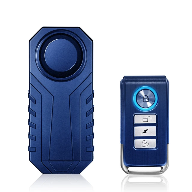 Elecpow Remote Control Bike Alarm Waterproof Motorcycle Electric Bicycle Security 113dB Anti Lost Vibration Warning Alarm Sensor Blue Alarm