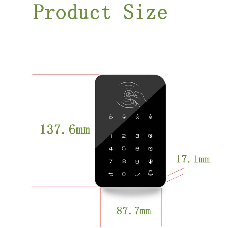 KONLEN 무선 키패드 RFID 433mhz H25 H26 홈 보안 WIFI 2G 4G GSM 경보 시스템에 대한 암호로 팔 해제