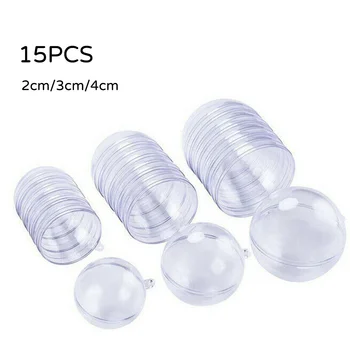 

15pcs Clear Ball Baubles Empty Christmas Tree Ornament Christmas Party Hanging Pendant Gift Candy Package Decoration
