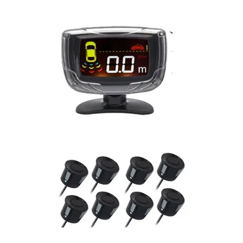 

Parktronic 8 Sensors Front Rear Parking Sensor Kit LCD display 12v Backup Buzzer Alarm Car Front Sensor
