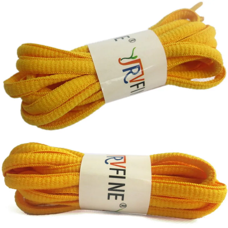 07 Gold Yellow YJRVFINE Брендовые спортивные овальные шнурки для обуви для кроссовок полукруглые ботильоны без шнурков шнурки 57 цветов 1 пара - Цвет: 07 Gold Yellow