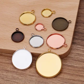 

50 Pieces/Lot Cabochon Pendant Base Necklace Blanks Tray Charms For Jewelry Making