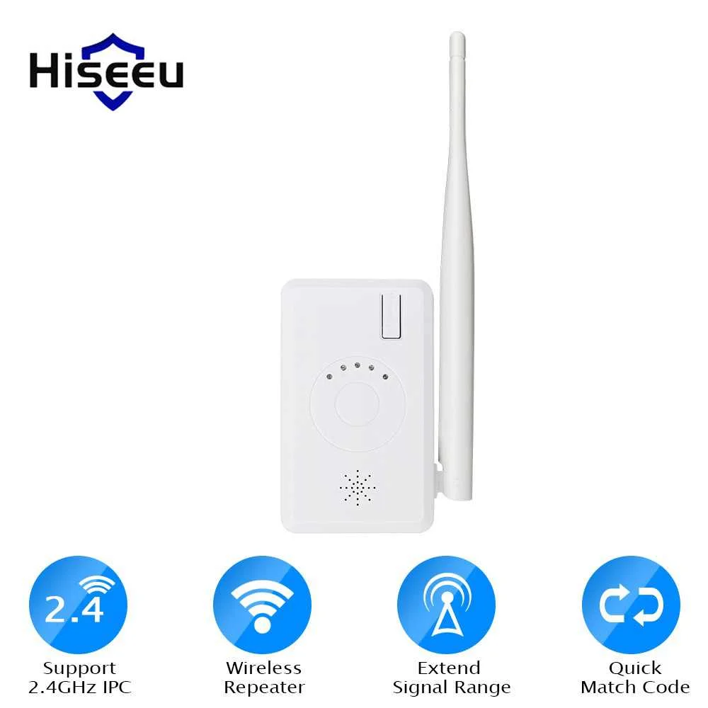 Hiseeu rango WiFi Extender repetidor IPC Router inalámbrico para sistema de cámaras de seguridad Kit de cable NVR mayor distancia de transmisión