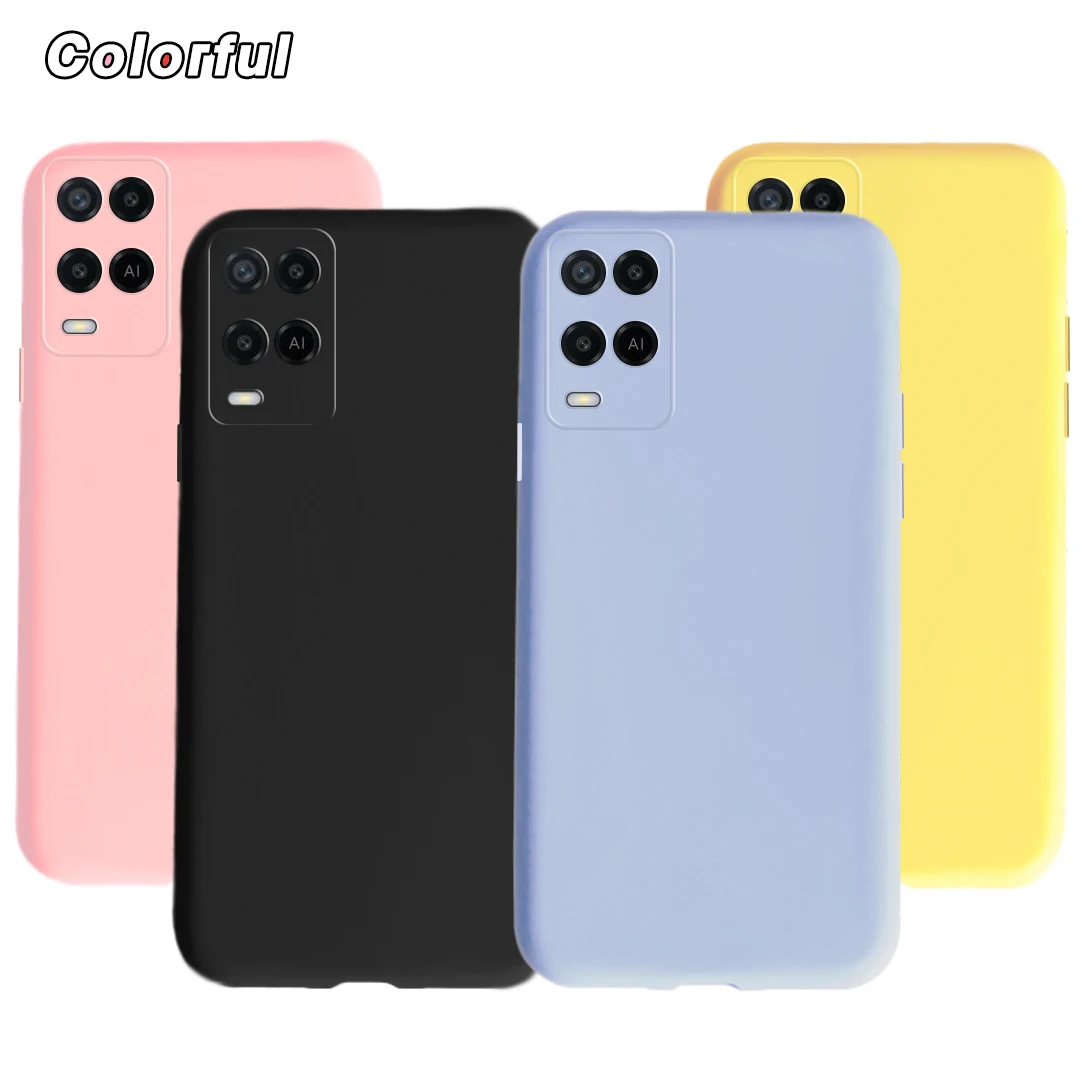 Custodia In Silicone Liquido Per Oppo A54 Custodia Oppo A54 A74 A94 4G Cover Posteriore Morbida Color Caramella Per Oppo A54 5G Custodia Per Telefono 