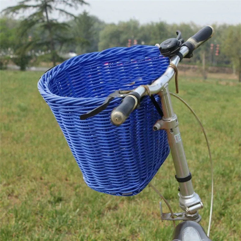 Bicycle Panniers Kids Front Handlebar Rattan Handwoven Woven Bike Basket For Bicycles Wicker Basket