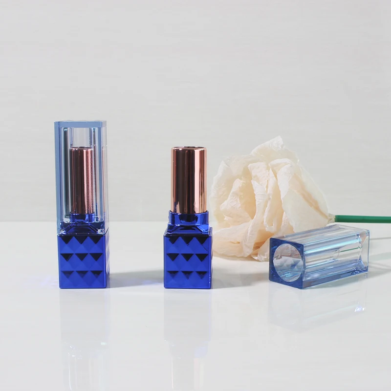 10pcs30pcs50pcs White Suqare Empty Lip Balm Tube, Plastic Blue Lipstick Package,DIY Gold Lip Rouge Bottle,Pink Lip Makakeup Tool