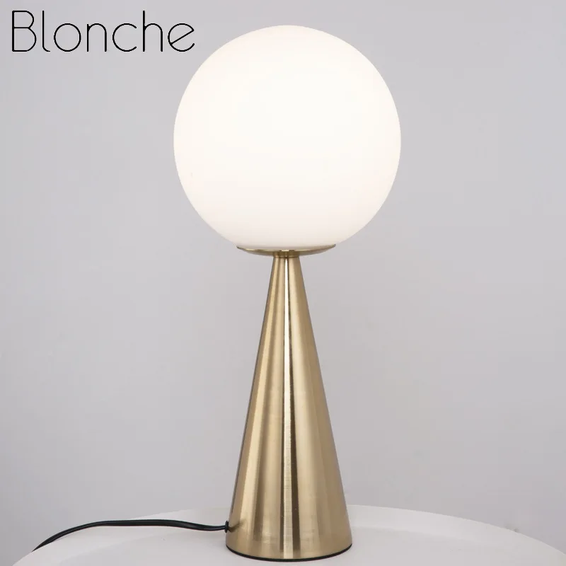 

Blonche Modern Glass Ball Table Lamp Nordic Desk Lights for Bedroom Living Room Bedside Lighting Study E14 Home Decor Fixtures