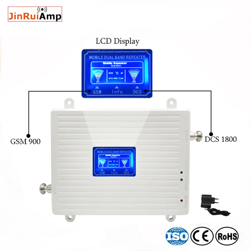 

LCD Display GSM 900 1800 mhz Dual Band Repeater gsm 2G 4G LTE repeater mobile Phone Amplifier Cellular signal Booster