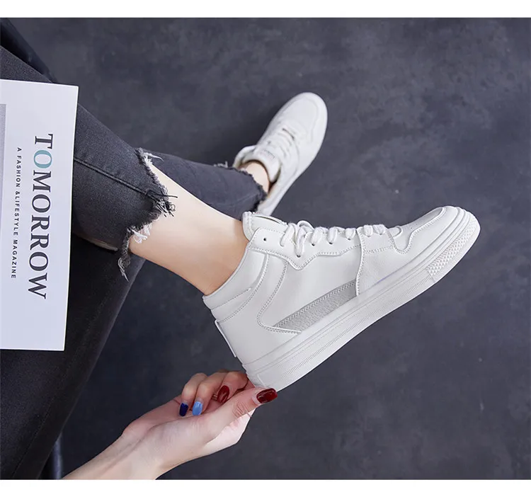 Новинка 2019 года; обувь для скейтборда с высоким берцем; кроссовки Basket Femme; женская обувь; белая спортивная обувь для улицы; Женская