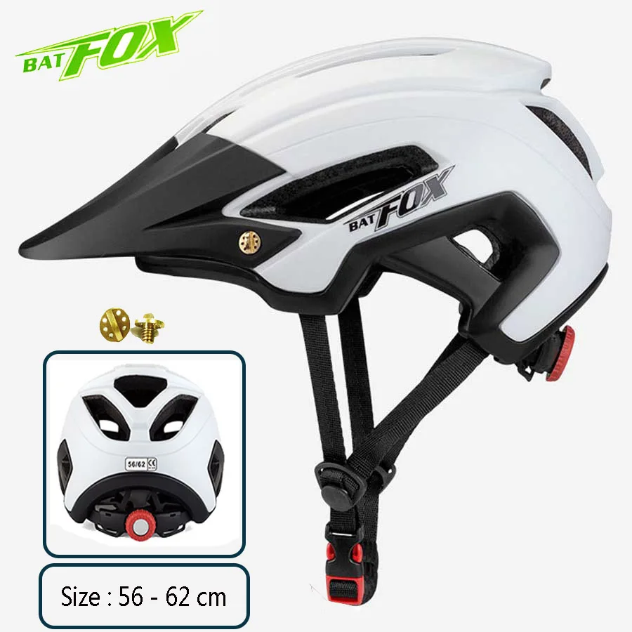 692-White-Black BATFOX велосипедный шлем для взрослых горная дорога унисекс велосипедный шлем для мужчин открытый спортивный защитный большой козырек шлем - Цвет: 692-White-Black