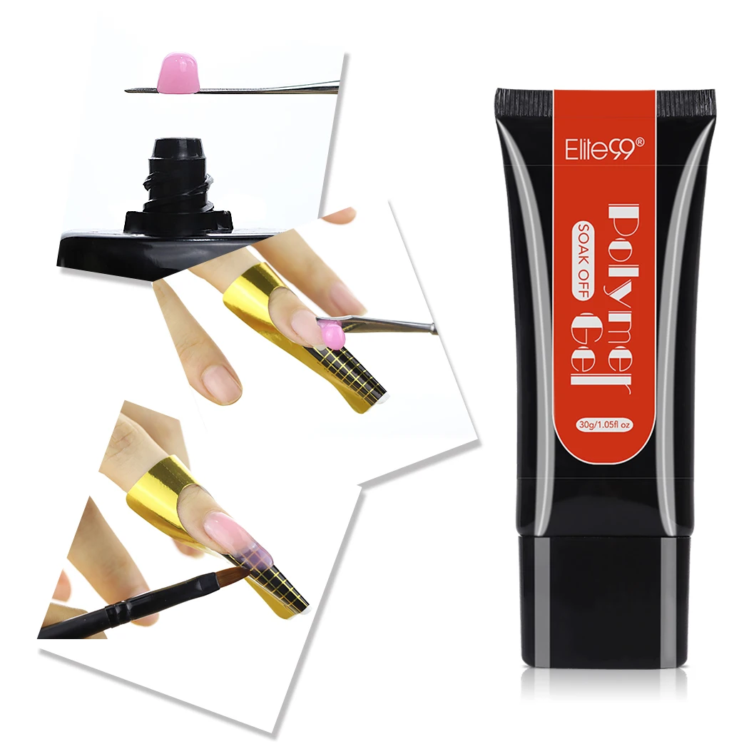 Elite99 Acrylic Poly Extension Gel Quick Building Gel Polish Clear Pink Nail Tips UV Builder Gel Finger Extend Builder Nail Gel