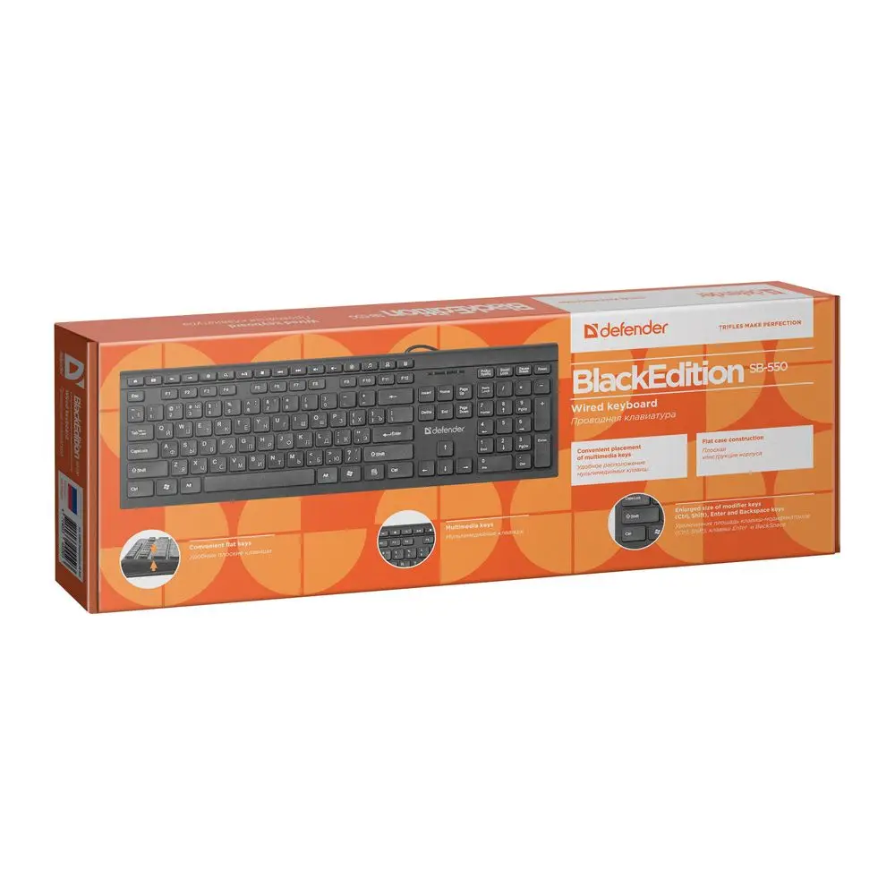Клавиатура Defender BlackEdition SB-550 RU,черный,мультимедиа