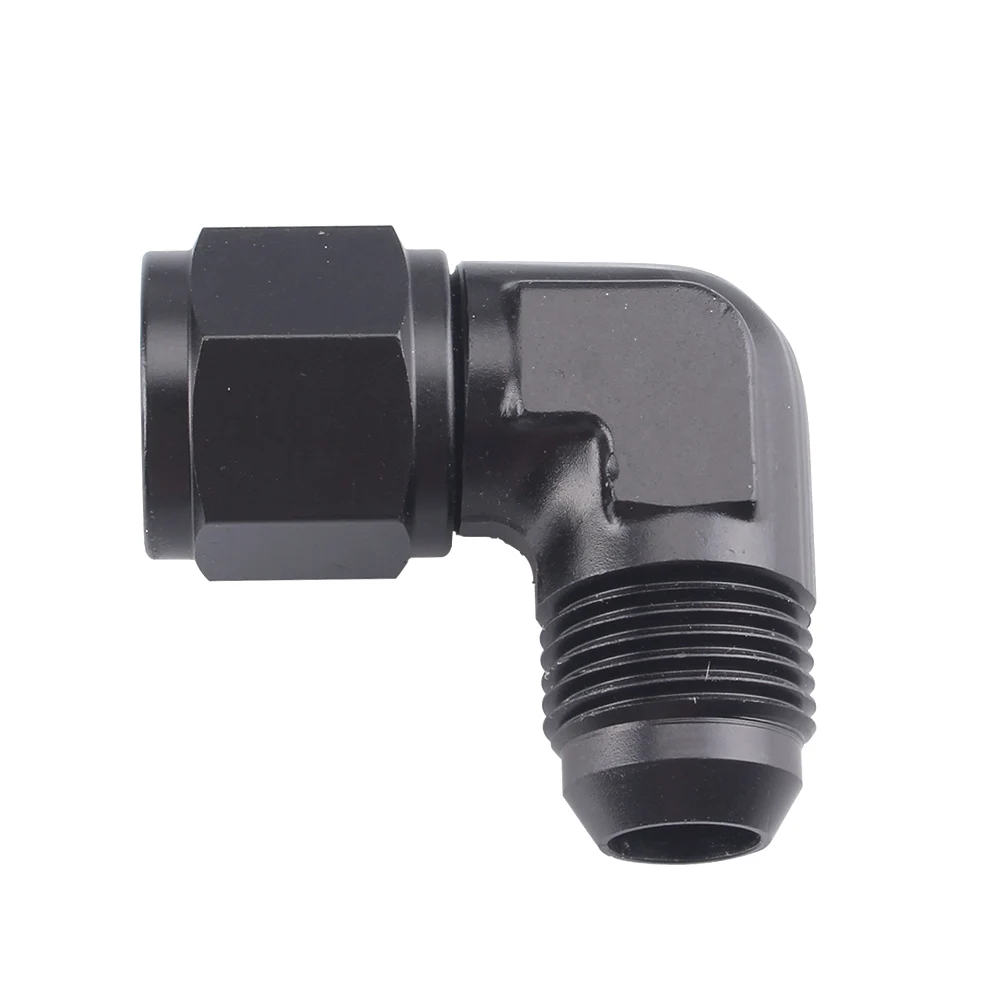 AN4-AN12 Swivel Adaptors To Male Black energy Oil Fuel Fittings Anodized Aluminum Fuel Adapter 90 Degree Female
