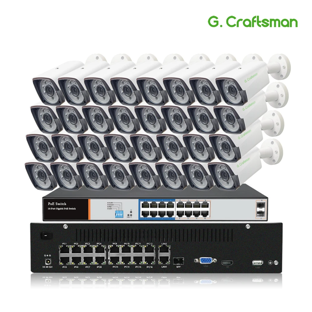 Система наружного видеонаблюдения G.Craftsman водонепроницаемая IP камера наблюдения