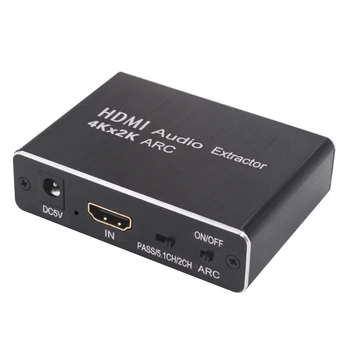 

HDMI Audio Extractor 5.1 ARC HDMI to HDMI and Optical SPDIF 3.5mm Stereo Audio Extractor Splitter