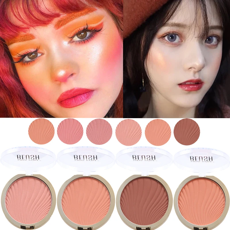 

6-color Facial Blush Cosmetics Waterproof Long-lasting Shimmer Contour Cream Cheek Blush Cosmetics Brighten Pink Blush Makeup