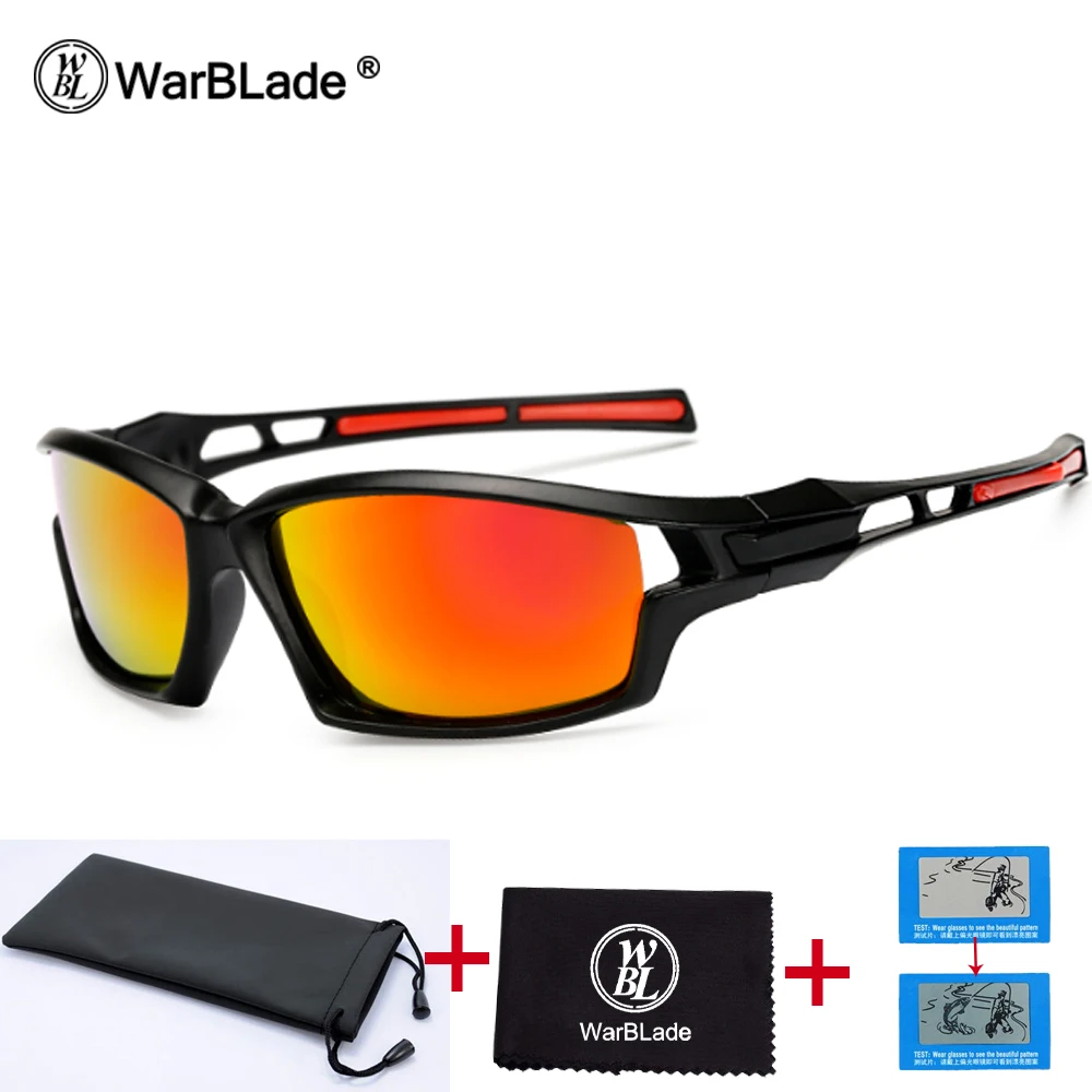 red lens WarBLade ночного видения поляризационные вождения солнцезащитные очки для мужчин Поляризованные Стильные Солнцезащитные очки мужские очки UV400 - Цвет линз: red lens