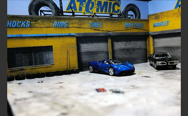 1/64 Scale Garage Tire Repair Shop Factory Warehouse House Building Model for Car Vehicle Toys Collectible Sence Decoration Show 4