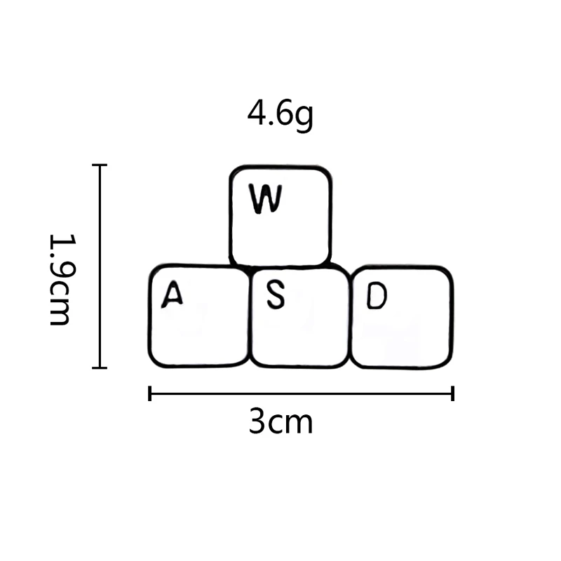 Игровая клавиатура васд брошь забавные буквы блок игра клавиатура Эмаль Булавка рубашка джинсовый воротник Нагрудный значок подарки для компьютерного работника