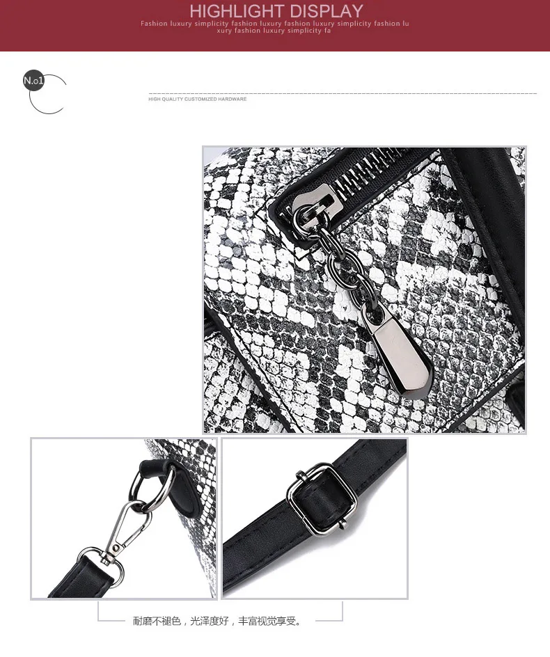 Ladies 2 pcs set Bucket Handbag 2019 Luxury Brand Women Tote Bag Snake Prints Handbags Female PU leather Crossbody Shoulder Bags (7)