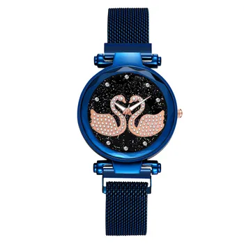 

OTOKY Women's Watch Stainless Steel Magnet Stone Swan Diamond Lady Transfer Watch Quartz Casual Women's Watch elegant fashion