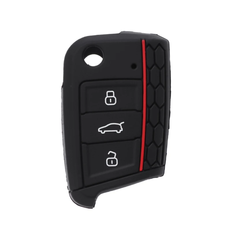

Drop Ship 3 Buttons Silicone Key Cover Blank Fob Case Jacket Protector For POLO Golf 7 MK7