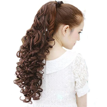 

LM 24 Long Curly Drawstring Ponytail Synthetic Hair Extension Clip In Hair Extension Natural Afro Ponytail Hairpiece