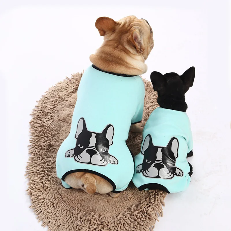 

Winter Cotton Pug Jacket Cartoon Dog Clothes Jumpsuit for French Bulldog Vest for Dogs Puppy Pugs Costume Teddy Four-legged Coat