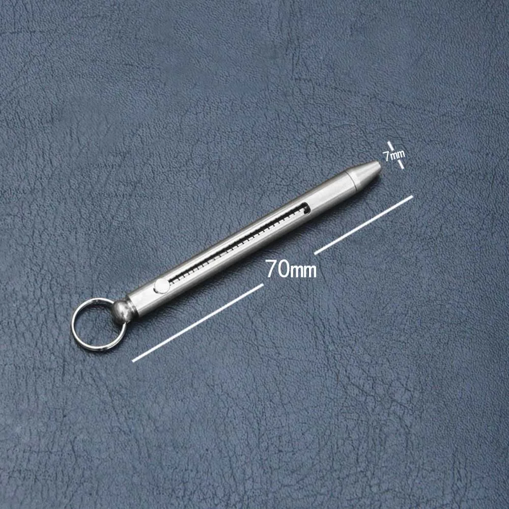 Camping Titanium Alloy Push-pull Spring Design Toothpick With Toothpick Holder Keychain Ultra Light Multi-function Fruit Fork
