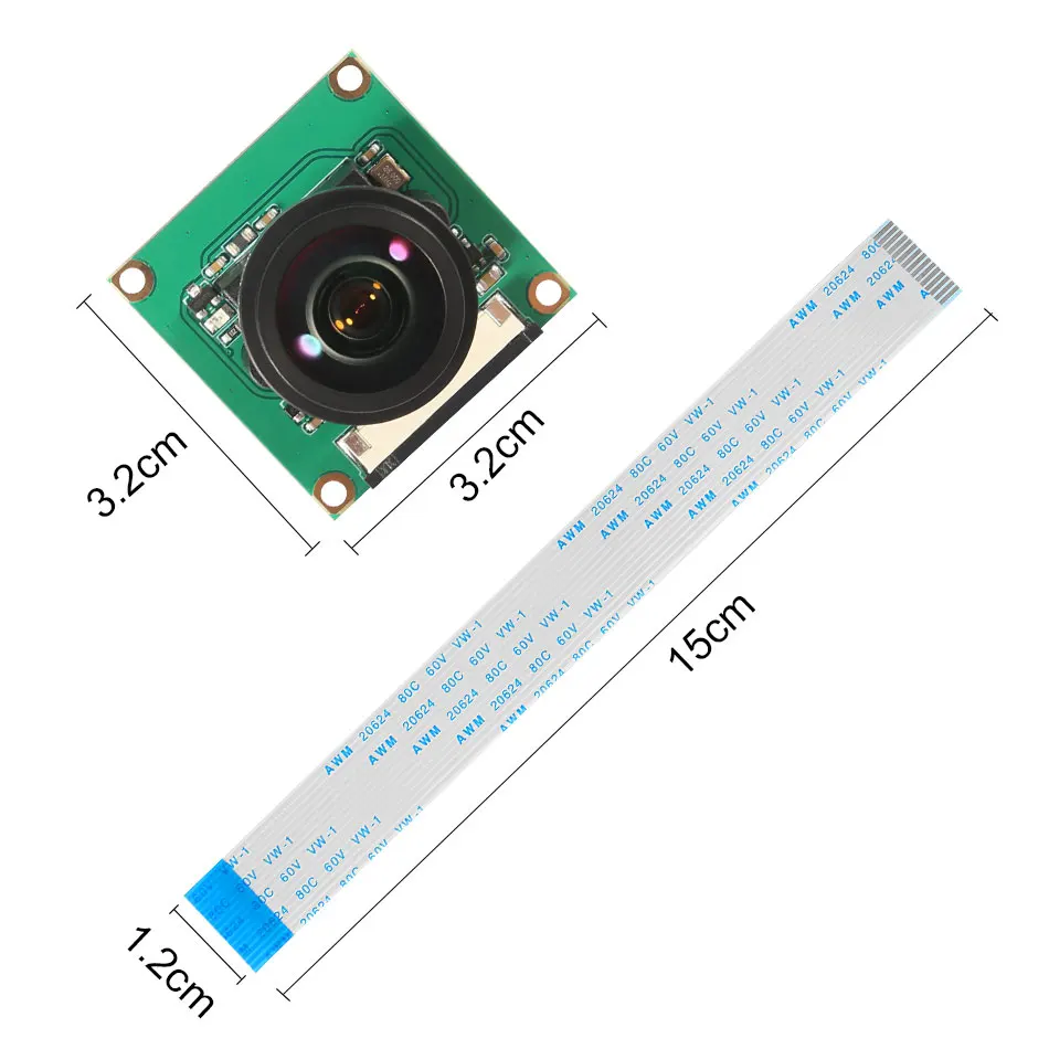 Модуль камеры Raspberry Pi OV5647 5 МП широкий угол обзора 175 градусов объектив рыбий глаз