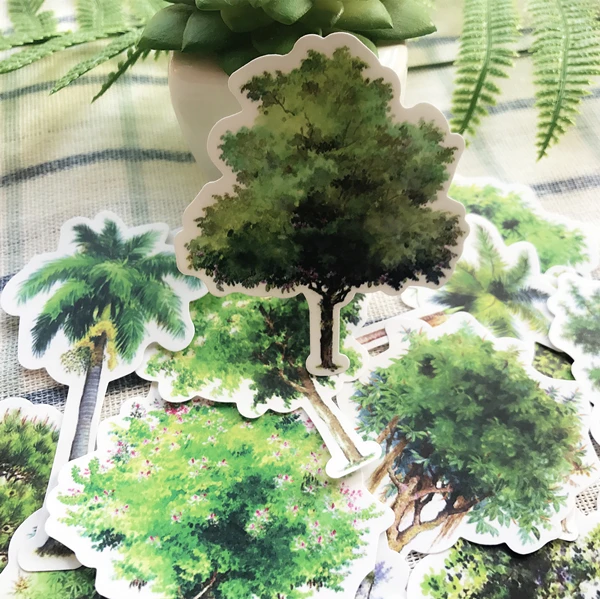 

18Pcs/Bag Vintage Spring Tree Leaves Sticker DIY Craft Scrapbooking Album Junk Journal Planner Decorative Stickers