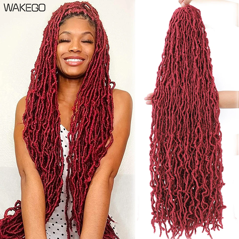 1-8 Packs Faux Locs Crochet Hair Natural Burgundy Blue Green 30Colors Ombre Blonde Braiding Hair Fausses Locks Cheveux 21Strands 1