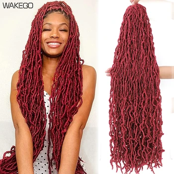 1-8 Packs Faux Locs Crochet Hair Natural Burgundy Blue Green 30Colors Ombre Blonde Braiding Hair Fausses Locks Cheveux 21Strands 1