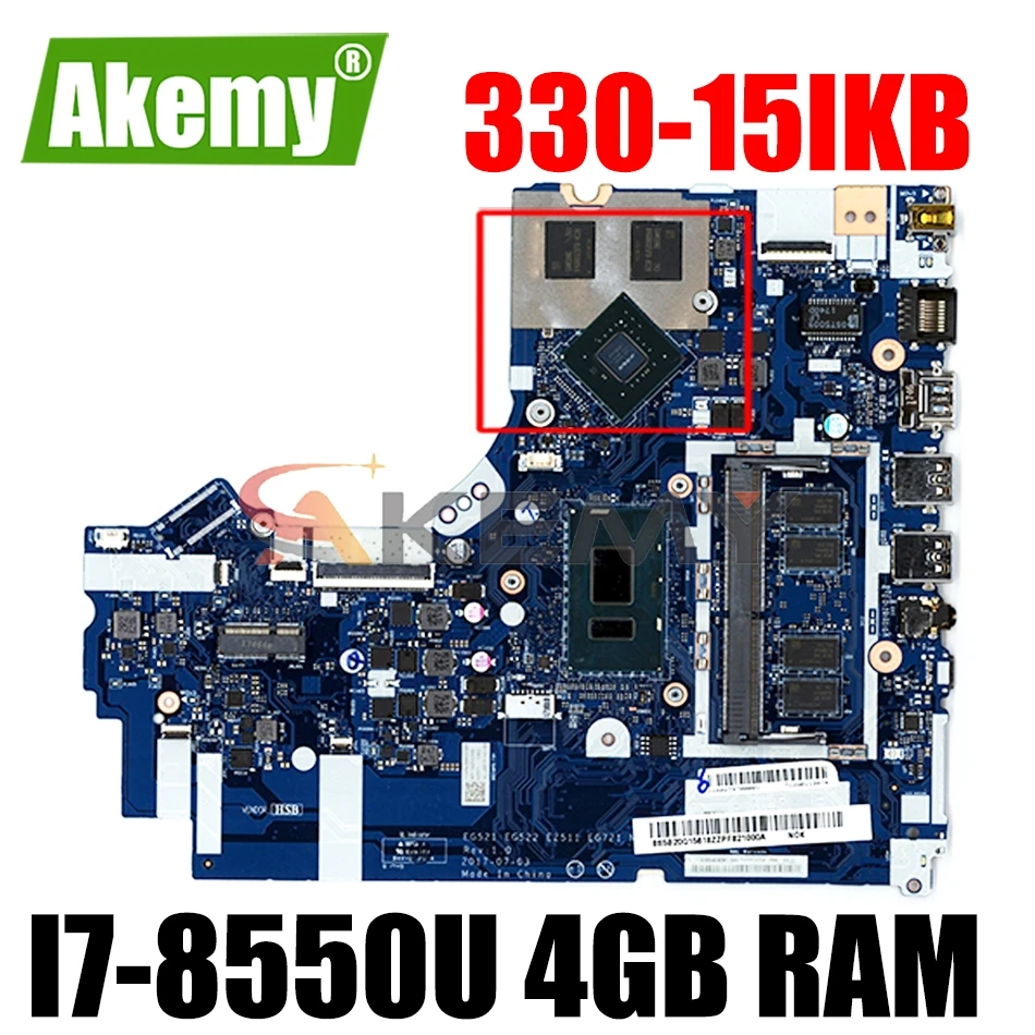 Akemy 5B20Q15618 для Lenovo Ideapad 320-15IKB Материнская плата ноутбука EG523 EG524 NM-B453 платы W/ I7-8550U 4GB