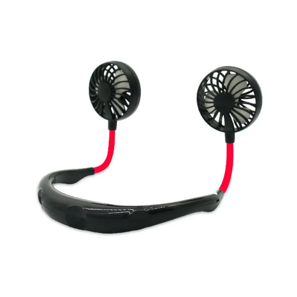 

USB Double Head Hanging Neck Small Size Handheld Electric Fan Air Conditioner Cooler Cooling Fan Summer Desk Table Dropshipping