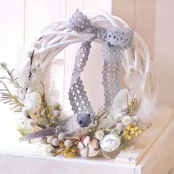 

Christmas Rattan Wreath Ornaments Hanging Flower Crafts Home Party Decoration