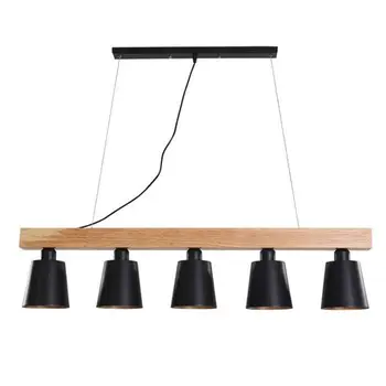 

Modern Lustre LED Chandelier Lighting Black Metal Ceiling Chandeliers wood Lighting Dining Bedroom Hanglamp Suspension Luminaire