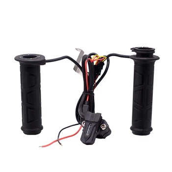 

7/8 Inch 22mm Electric Heated Handlebar Grip LED Indicator Warmers 5 Gear Adjust Temperature Motorcycle Handle Bar Universal
