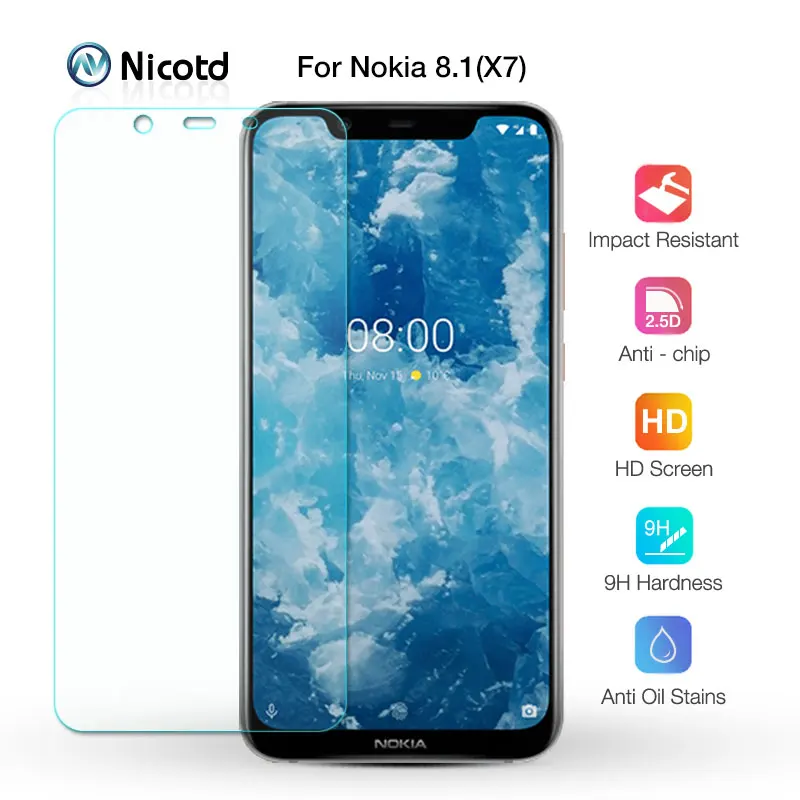 2 шт. для Nokia X7 защитное закаленное стекло 8 1 640 XL 730 1520 7 Plus защитная пленка экрана |