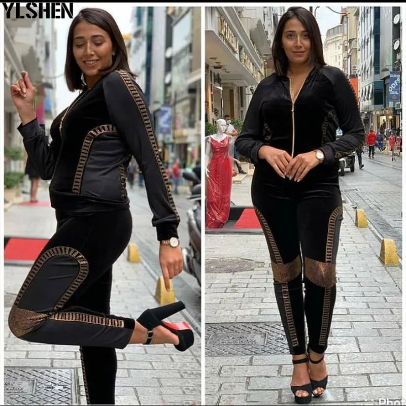 Velvet African Dresses for Women 2 Piece Set Dashiki Diamonds Pants Dress African Clothes Bazin Riche Famous Suit Vetement Femme 04