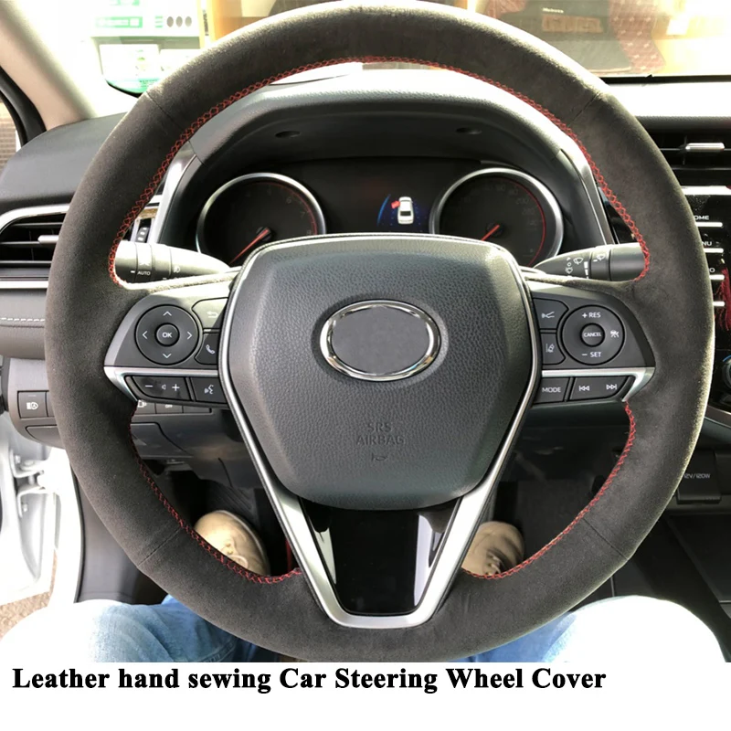 1pc Styling Hand Stitch Sewing Leather Car Steering Wheel Cover