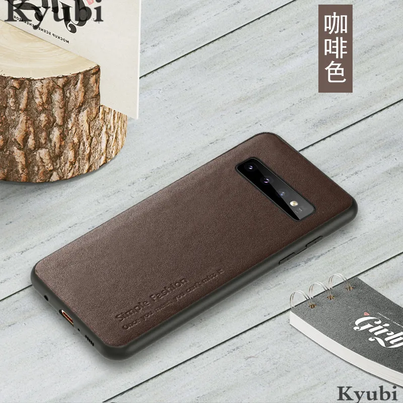 Чехол из натуральной кожи для samsung Galaxy S10 Plus S10E S10, мягкий силиконовый простой Винтажный чехол для samsung Galaxy S10 Plus S10E S10