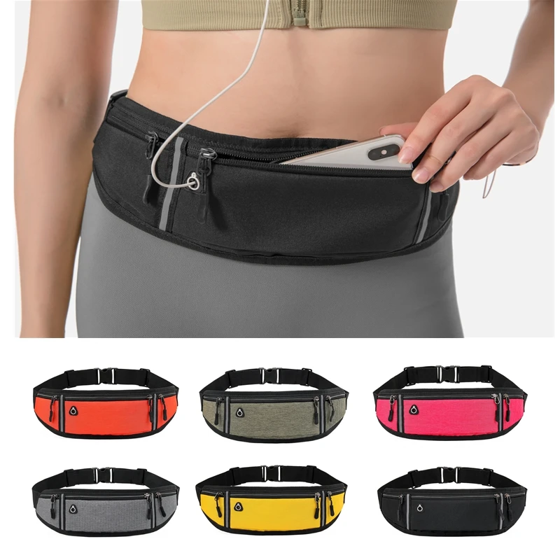 Saygogo Running Belt Waist Pack-iPhone X 6 7 8 Plus Pouch for Runners Free Running Reflective Waist Pack Phone Holder Men Women Kids Running Accessories 