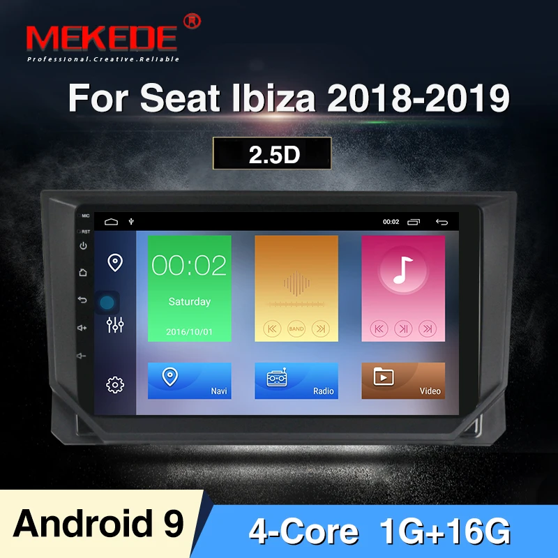 MEKEDE ips DSP 4G 64G Android 9,0 2 DIN Автомобильный gps плеер для Seat Ibiza gps навигация поддержка 4G сеть сенсорный экран - Цвет: 16G