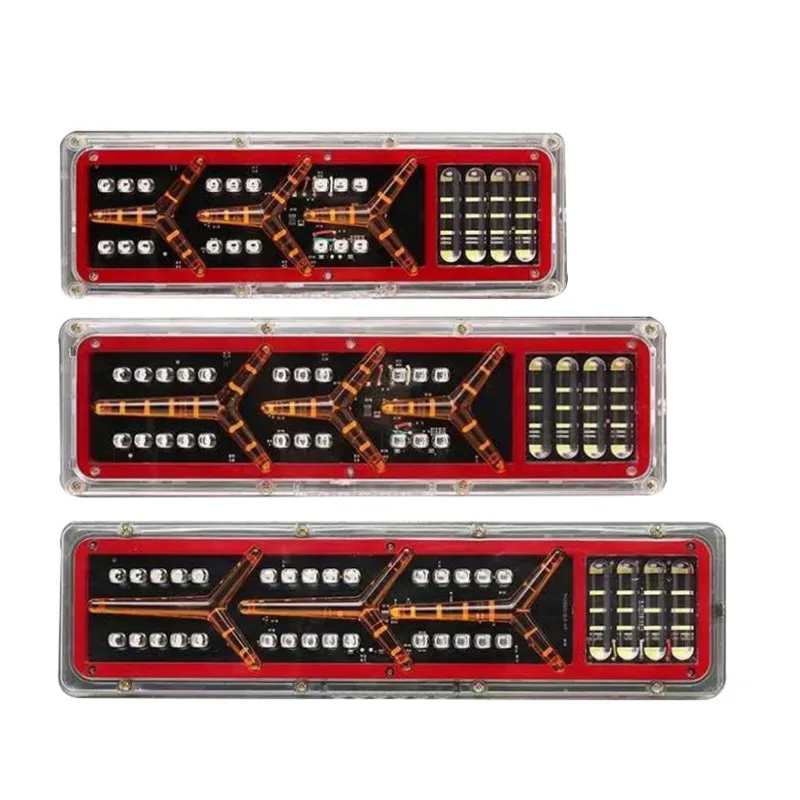 

1Pair 24V Truck Tail Lights Trailer Flowing Turn Signal Stop Reversing Lamp Rear Light For Tractor Lorry Van Waterproof